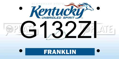 G132ZI Kentucky License Plate