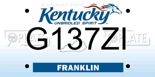 G137ZI Kentucky License Plate