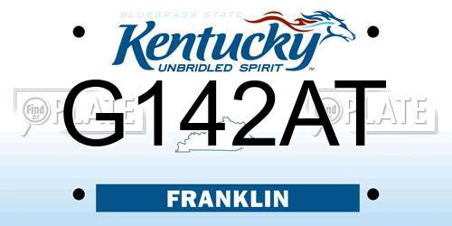 G142AT Kentucky License Plate