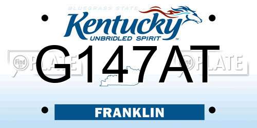 G147AT Kentucky License Plate