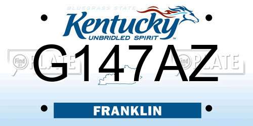 G147AZ Kentucky License Plate