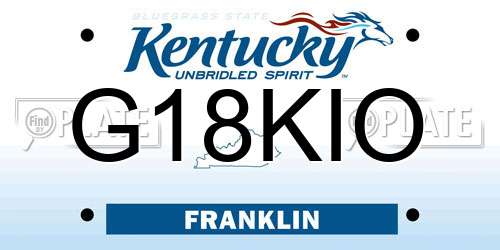 G18KIO Kentucky License Plate