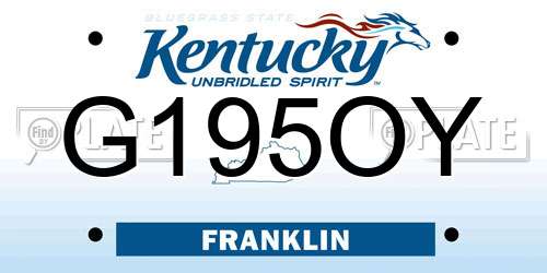 G195OY Kentucky License Plate