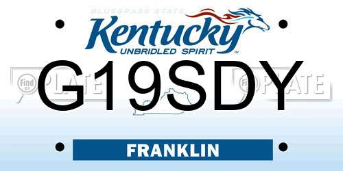 G19SDY Kentucky License Plate