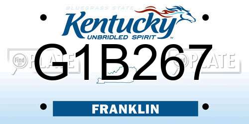 G1B267 Kentucky License Plate