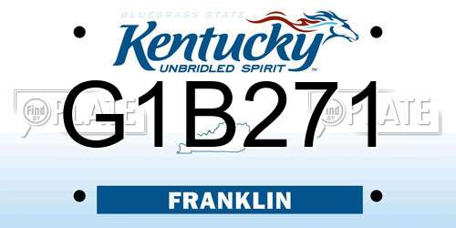 G1B271 Kentucky License Plate