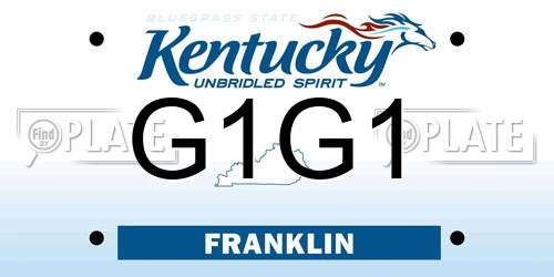 G1G1 Kentucky License Plate