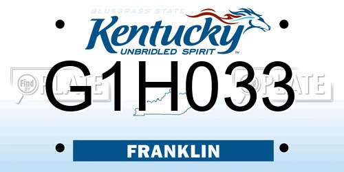 G1H033 Kentucky License Plate