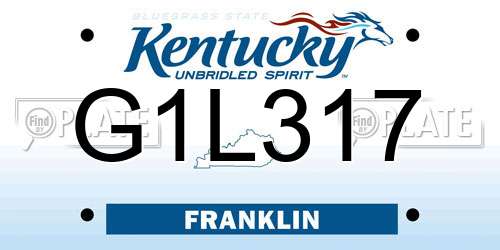 G1L317 Kentucky License Plate
