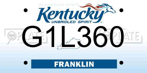G1L360 Kentucky License Plate