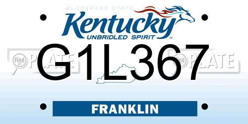 G1L367 Kentucky License Plate