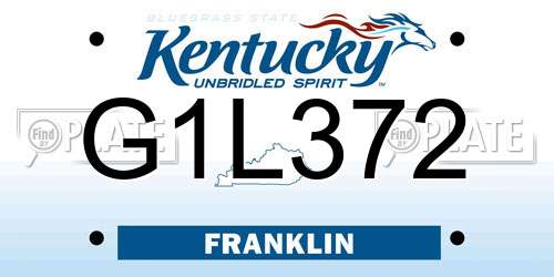 G1L372 Kentucky License Plate
