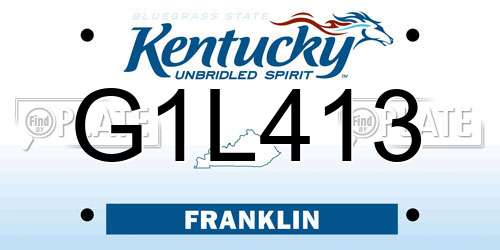 G1L413 Kentucky License Plate