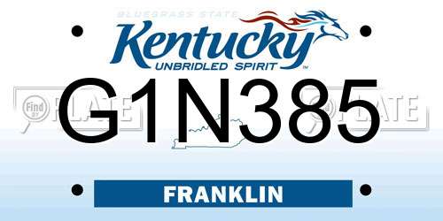 G1N385 Kentucky License Plate