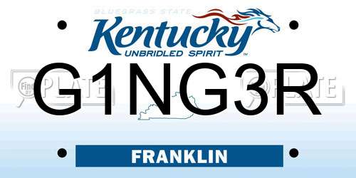 G1NG3R Kentucky License Plate