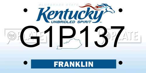 G1P137 Kentucky License Plate