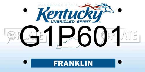 G1P601 Kentucky License Plate