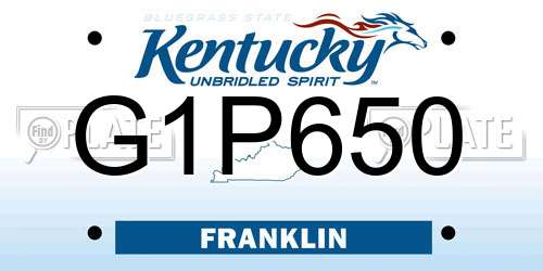 G1P650 Kentucky License Plate
