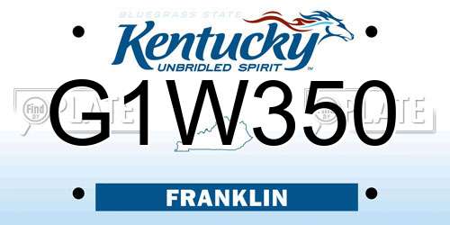 G1W350 Kentucky License Plate