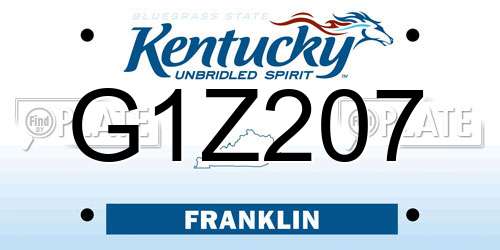 G1Z207 Kentucky License Plate