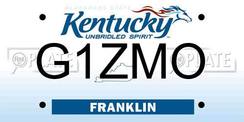 G1ZMO Kentucky License Plate