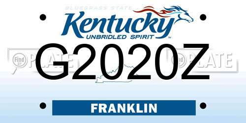 G2020Z Kentucky License Plate
