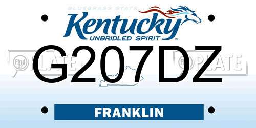 G207DZ Kentucky License Plate