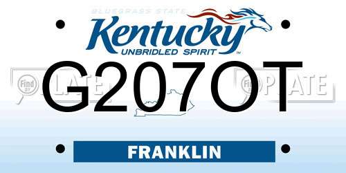 G207OT Kentucky License Plate