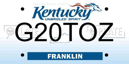 G20TOZ Kentucky License Plate