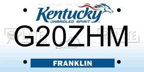 G20ZHM Kentucky License Plate