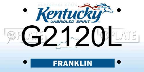 G2120L Kentucky License Plate