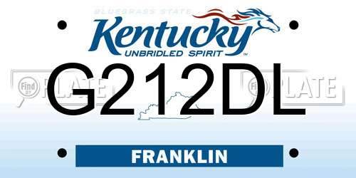 G212DL Kentucky License Plate