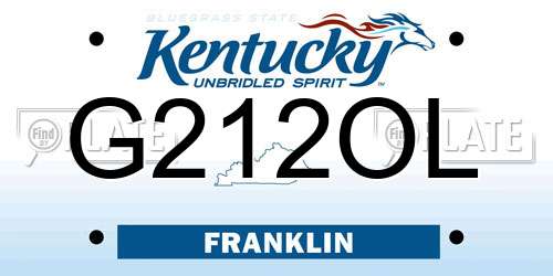 G212OL Kentucky License Plate
