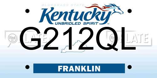 G212QL Kentucky License Plate