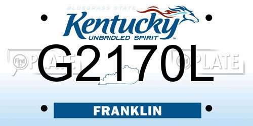 G2170L Kentucky License Plate