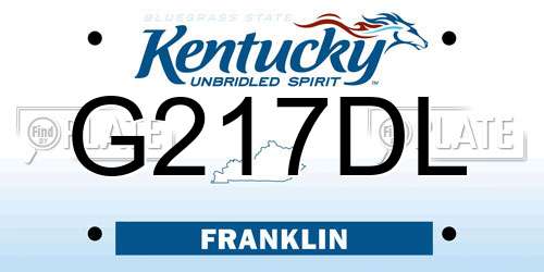 G217DL Kentucky License Plate