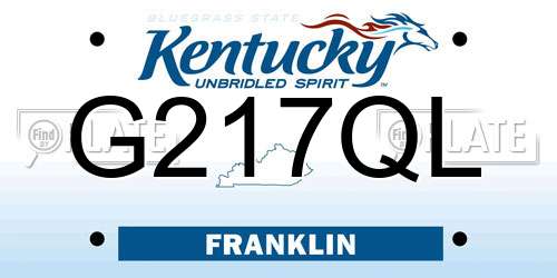 G217QL Kentucky License Plate