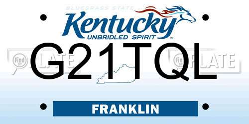 G21TQL Kentucky License Plate