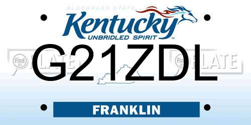 G21ZDL Kentucky License Plate