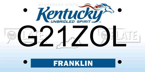 G21ZOL Kentucky License Plate