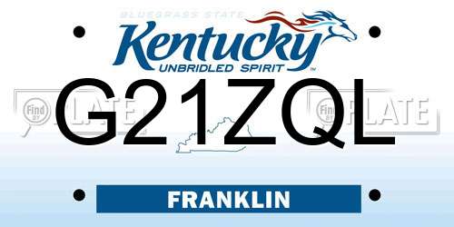 G21ZQL Kentucky License Plate