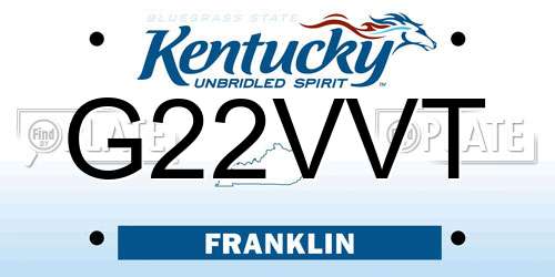 G22VVT Kentucky License Plate