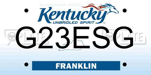 G23ESG Kentucky License Plate