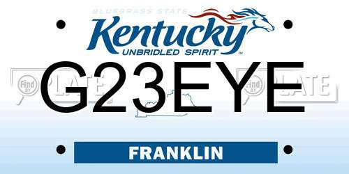 G23EYE Kentucky License Plate