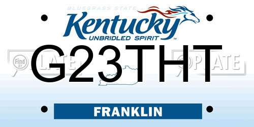 G23THT Kentucky License Plate
