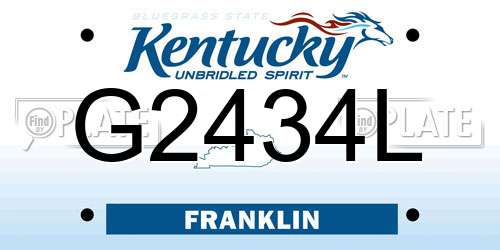 G2434L Kentucky License Plate