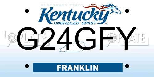 G24GFY Kentucky License Plate