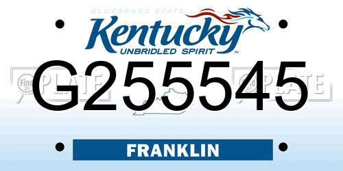 G255545 Kentucky License Plate