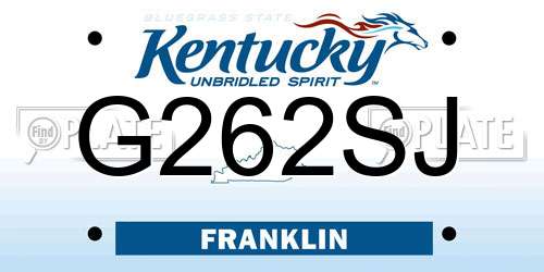 G262SJ Kentucky License Plate