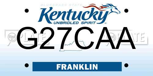 G27CAA Kentucky License Plate